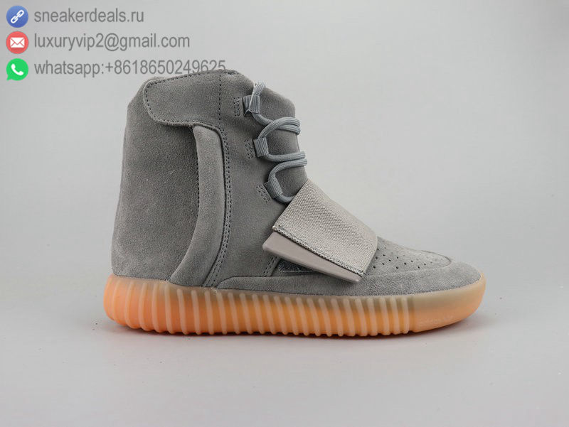 ADIDAS YEEZY BOOST 750 HIGH GREY LEATHER UNISEX SNEAKERS